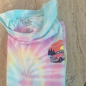 Bonnibel Kids' Pastel Tie-Dye Tee with Car Print